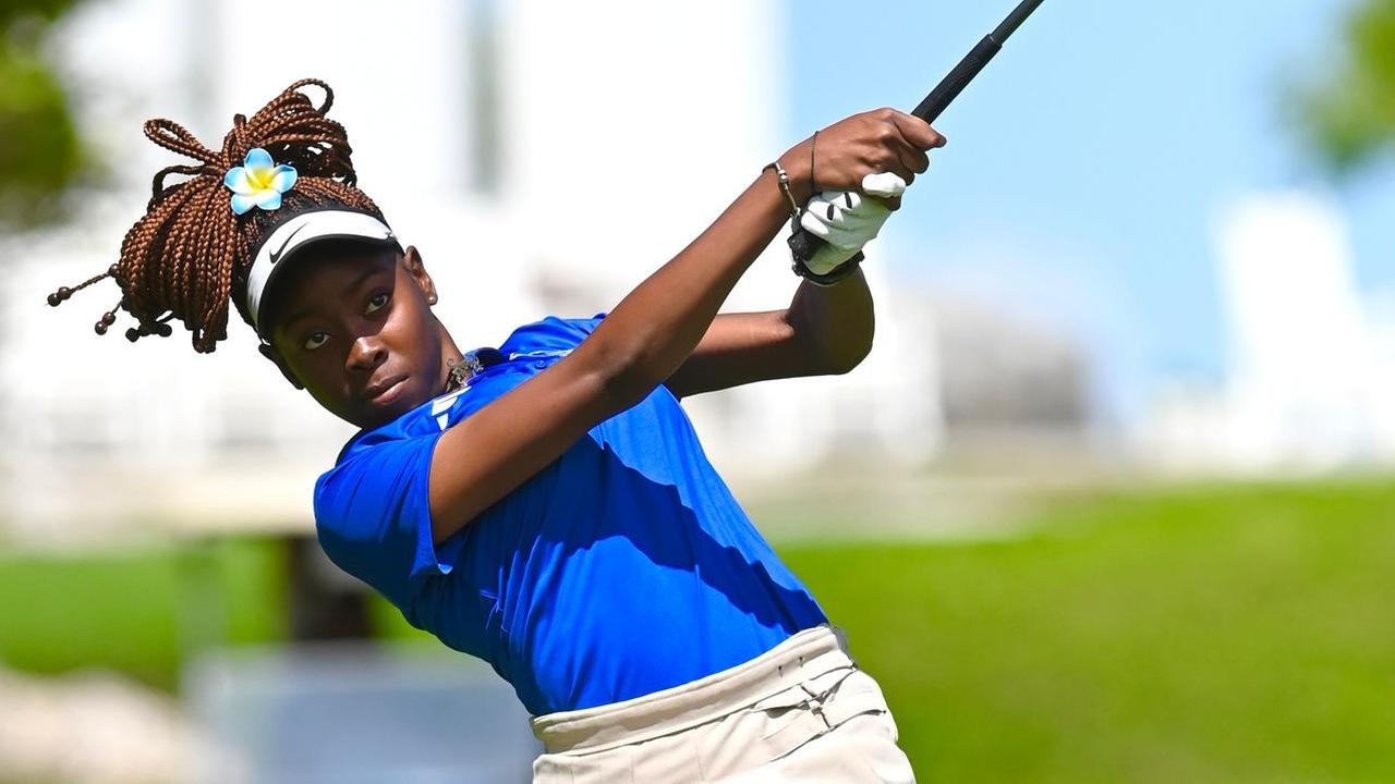 The University of The Bahamas Mingoes women&rsquo;s golfer Alaina Garrick tees off at the Cleve&rsquo;s Helpers Charity Golf Tournament on Sunday, March 29 at the Royal Blue Golf Course at Baha Mar Resort. UB Athletics.